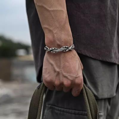 Винтажный Тайский Серебряный Чеканный Плетеный Браслет-Браслет Для Мужчин Женщин Хип-Хоп Мода Новые Украшения Подарок Вечеринка Гламурный
