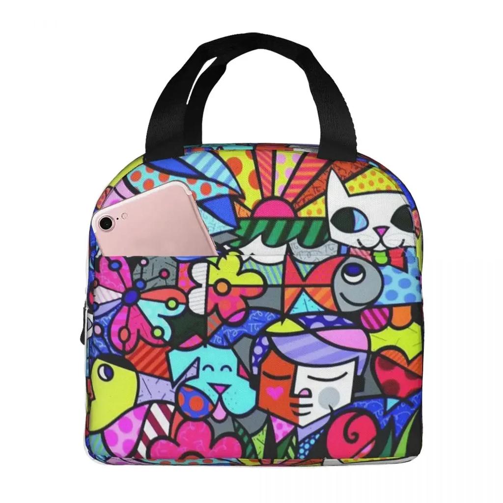R-Romero-S B-Britto-S Insulated Lunch Bag for Women Kids Portable Food Boxes Thermal Lunch Box Tote