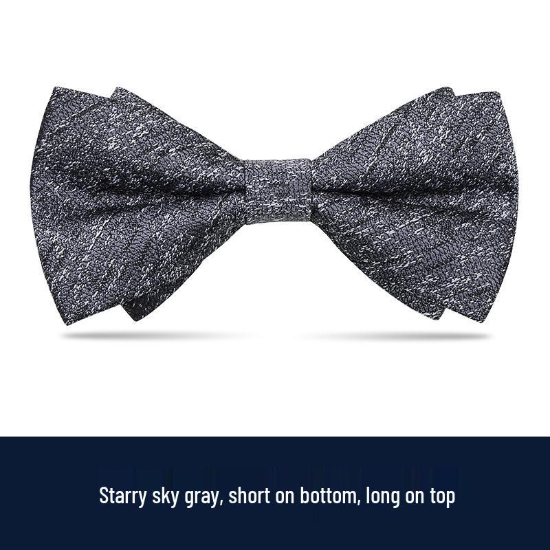 Men's Burgundy & Black Bow Tie for Weddings - British Korean Style