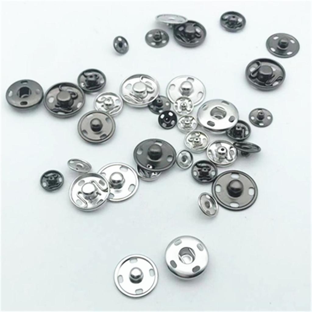 180PCS Sew On Snaps Button, Metal Snaps Fastener Press Studs Snap Fastener for Bag Clothes DIY Craft, 8mm/10mm/12mm/15mm