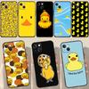 Kwaii Yellow Duck Cover For iPhone 12 11 13 14 15 Pro Max 12 Mini 7 8 Plus X XR XS Max SE 2020 Phone Case