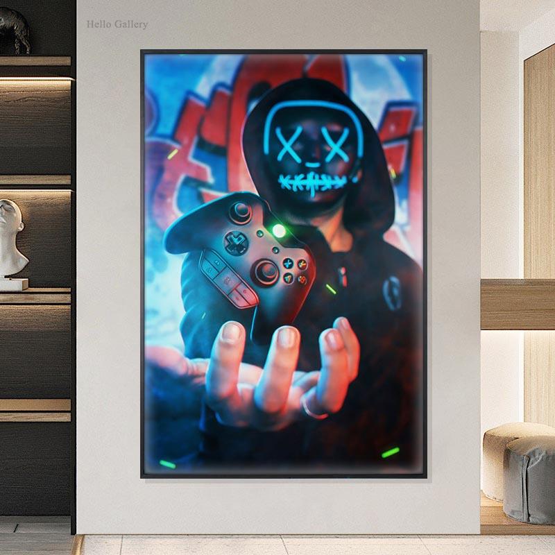 Игра на стене, печать плакатов, настенное искусство, игровой плеер, картина на холсте, игровой плеер