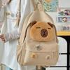Adjustable Shoulder Straps Capybara Backpack Large Capacity Children Bookbag Students
