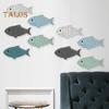 20 Pcs Wooden Fish Wall Decor Painted Fish Ornaments Nautical Coastal Theme Wall Art Fish Decorations for Lake House Home Beach Decor