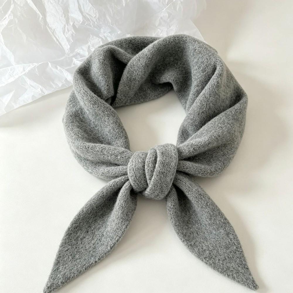 Solid Color Knitted Triangle Scarf Striped False Collar Neck Cover Cross Scarves Girl