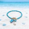 Bohemian Ceramic Fish Bead Bracelet for Women Sea-inspired Charming OT Buckle Bracelets with Synthetic Turquoise Beads