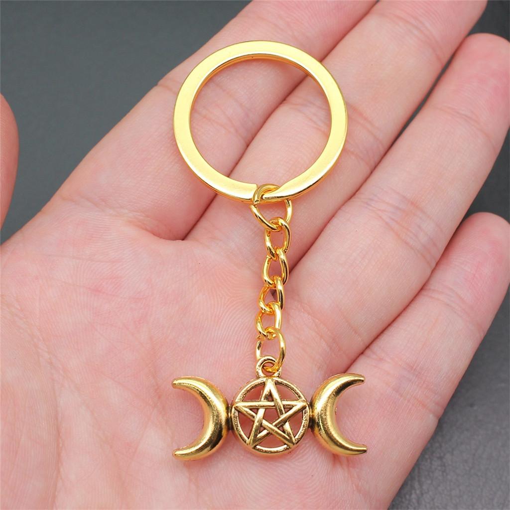 Брелок для ключей «Звезда, Луна, Пентаграмма» для мальчиков, украшения на Новый год, романтические распродажи товаров