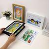 Декоративная рамка с откидной крышкой для демонстрации детских работ Деревянный дисплей-кейс со стеклянной крышкой и надежным замком для сохранения произведений искусства