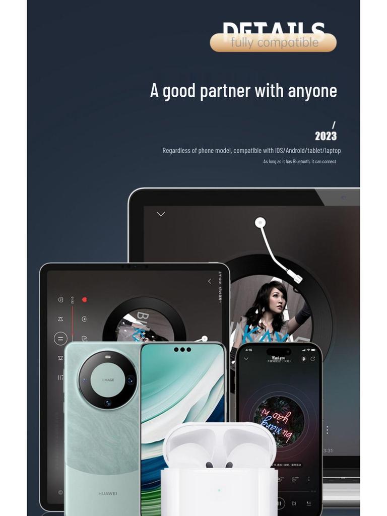 Высококачественные беспроводные Bluetooth-наушники для Apple, Huawei, Vivo, Xiaomi, OPPO – Двусторонние, Цельные, Бесплатная доставка