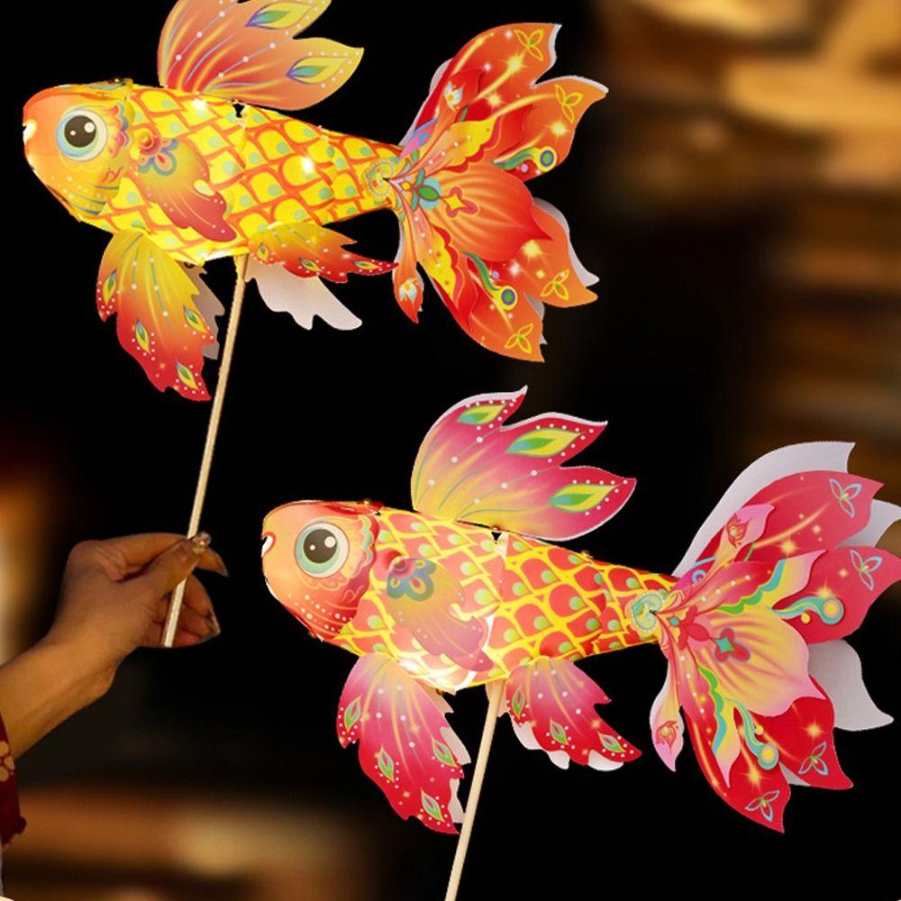 Ancient Style Handheld Fish Lantern Luminous Goldfish Light  Festival Decoration