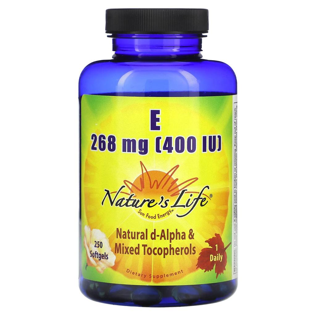 Nature's Life Vitamin E, 268Mg(400Iu), 250 Softgels