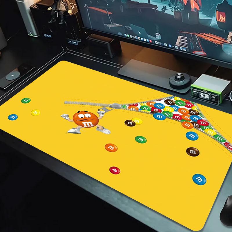 Коврик для мыши M&M's большого размера, большая подушка для игрового стола, нескользящий коврик XXL для ноутбука, планшета, игровая подкладка для мини-ПК с заблокированным краем