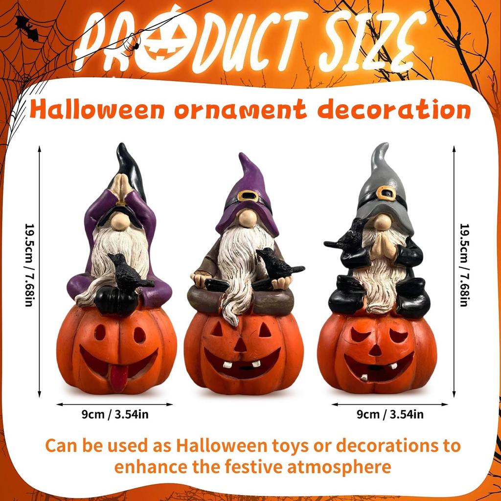 Halloween Ghostface Pumpkin Resin Dwarf Ornament Home Party Atmosphere Decoration Ornament