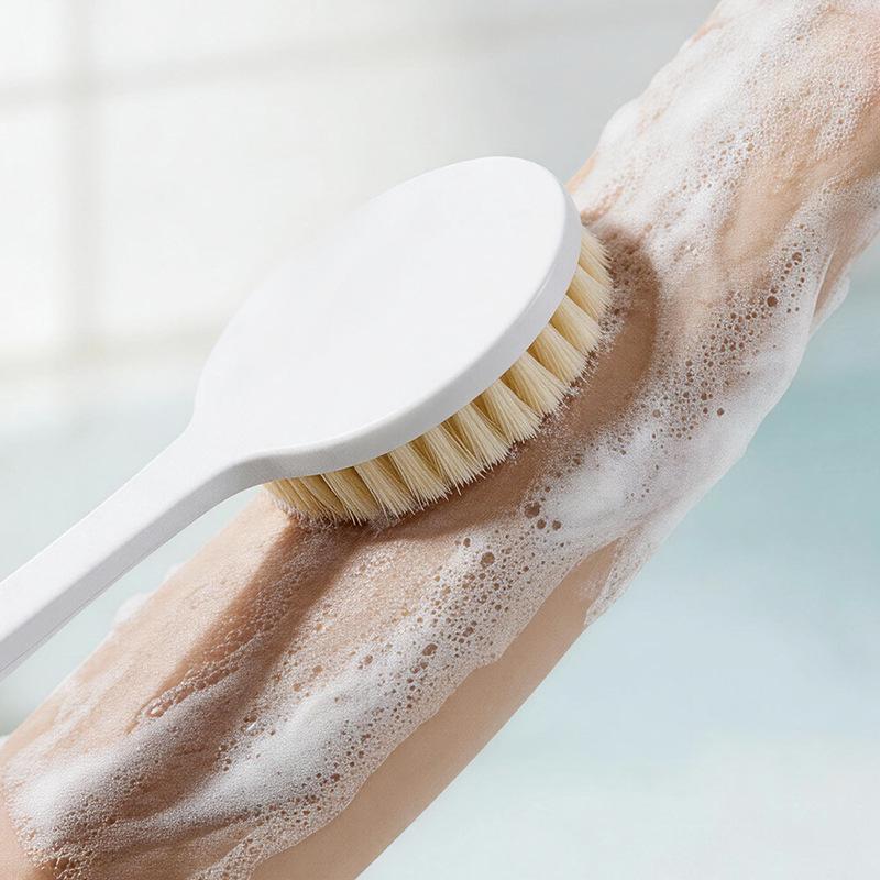 Long-Handled Japanese Bath Brush with Soft Bristles - Adult Back Scrubber Shower Tool