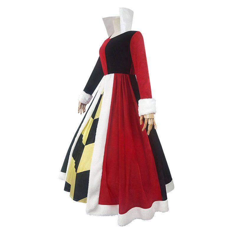 Queen of Hearts Cosplay Costume Alice in Wonderland Red Queen European-Style Dress