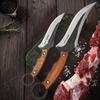 Профессиональный нож для мяса Кованый нож для разделки Нержавеющая сталь Топор Кухонный нож шеф-повара Ножи для мяса, рыбы, фруктов с чехлом