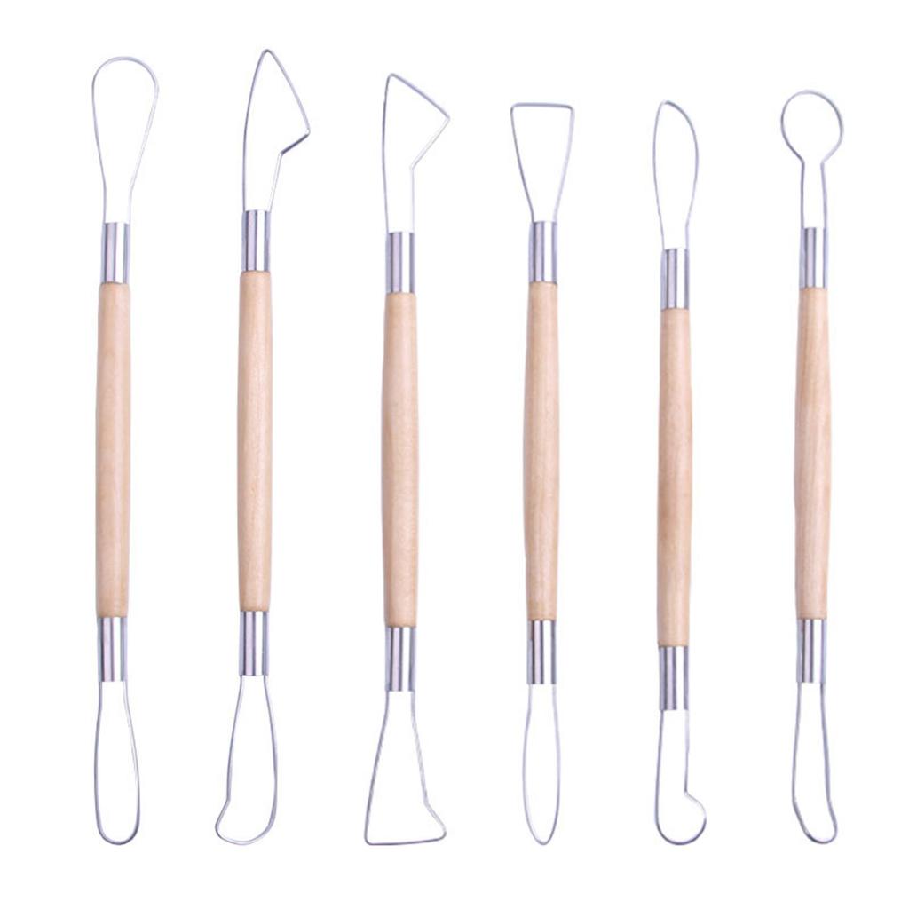 Набор инструментов для гончарного дела DIY Резьба по дереву с двумя головками Плоский проволочный нож Деревянный Заготовка Пластиковый Инструмент