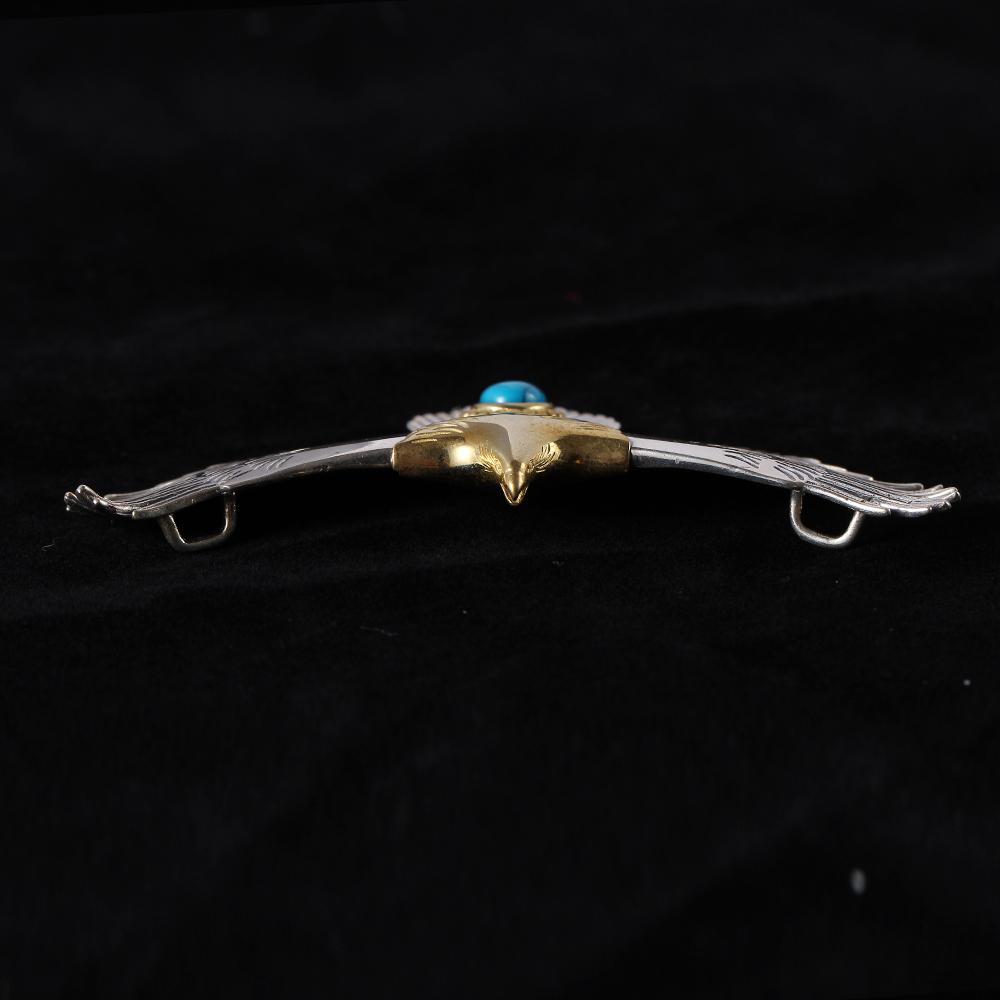 Ювелирные изделия из стерлингового серебра 925 пробы, тайское серебро, ручная работа, бирюзовая золотая голова орла, модная подвеска для мужчин