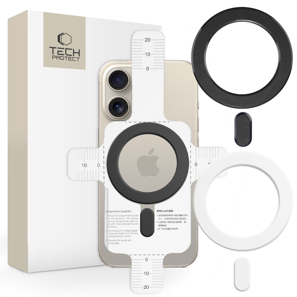 Tech-Protect Mmp-100 Magnetic Magsafe Ring 2-Pack Black & White