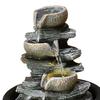 Mini Waterfall Indoor Fountains Resin Crafts Ornament Illuminated Decoration Tabletop
