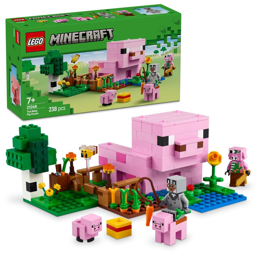 LEGO Minecraft Домик для поросенка Игровые кубики Подарок на день рождения Девочки Мальчики Дети Возраст 7 8 9 Начальная школа Игра 21268