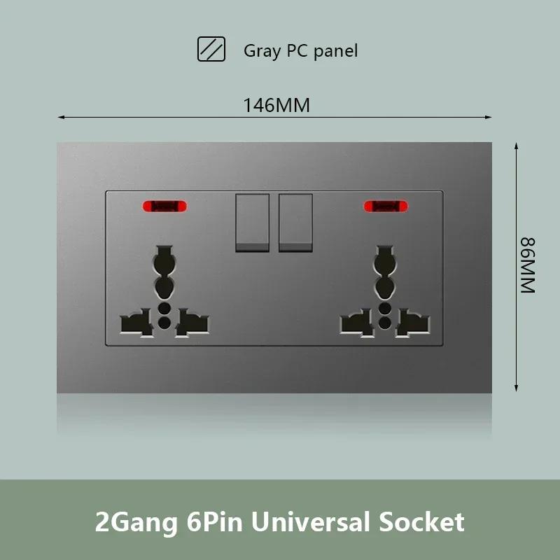 Универсальная двойная розетка с быстрой зарядкой Type-C мощностью 18 Вт, настенный электрический светильник с выключателем на 2 направления, Великобритания, 13 А, двойная розетка USB