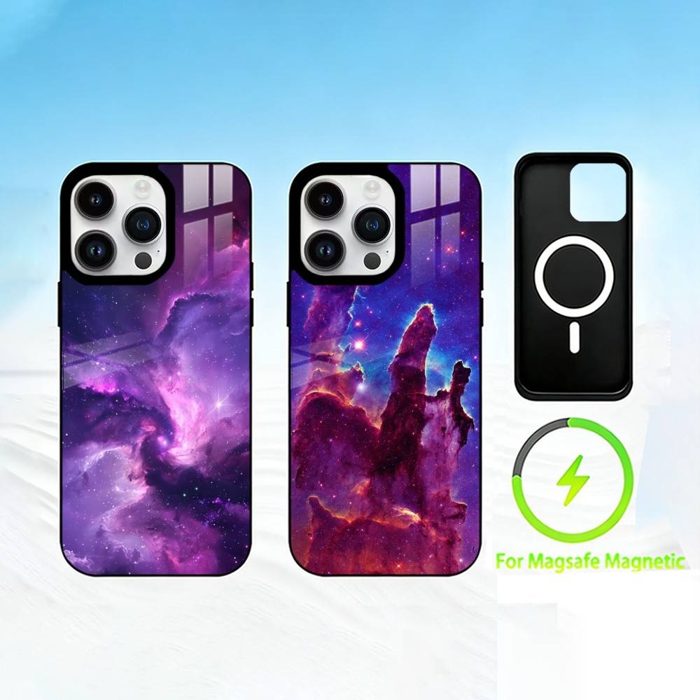 G-galactic nebula Phone Case For iPhone 17 16 15 14 13 12 Pro Max Plus for Mirror Wireless Magnetic Cover