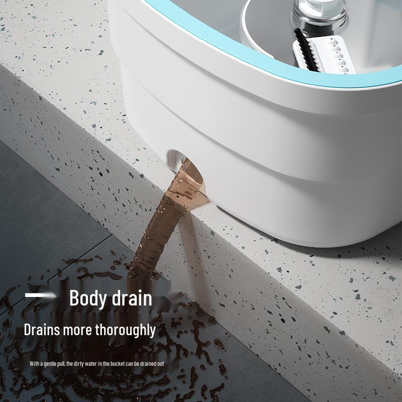 Швабра с ведром для разделения грязной и чистой воды и функцией отжима без рук: Ленивая вращающаяся плоская швабра для уборки дома.