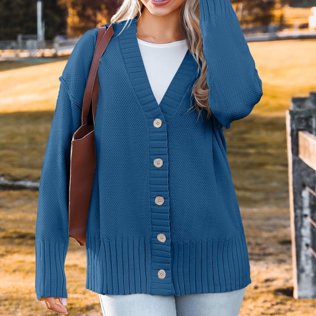 Женский модный кардиган с длинными рукавами однотонной расцветки