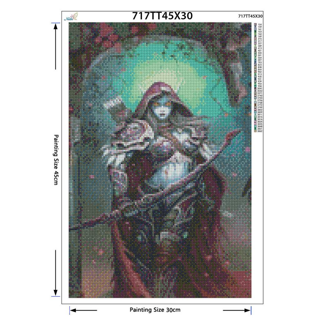 5d Diy Diamond Cross Painting Stitch "wow Archer Sylvanas" Full Round Diamond Needlework Crafts