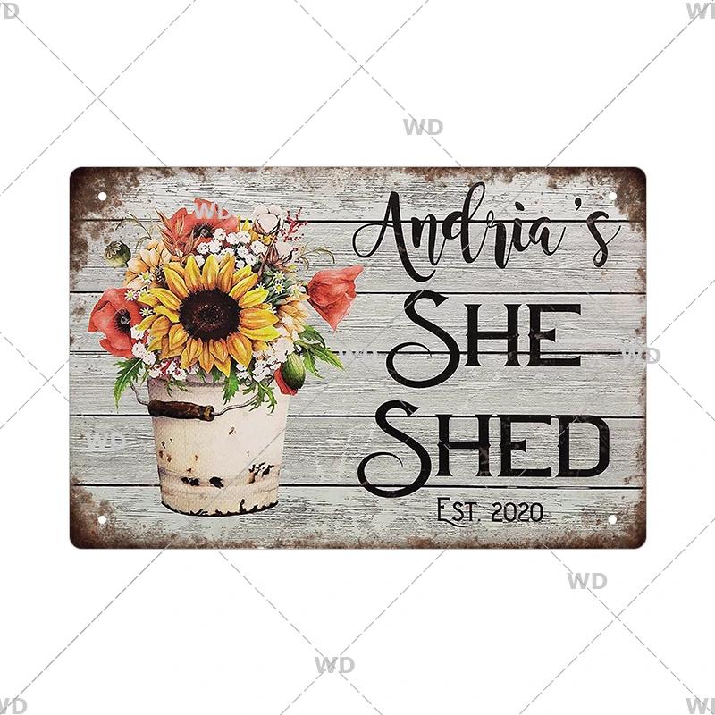 Tin Sign Garden Hoeing Aint Easy Flower Plant Sign Decor Funny Slogans Born with Plants Retro Look Metal Poster FarmhouseSign