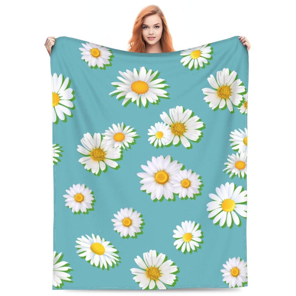 Little Daisy Printed Flannel Blanket Office Student Dormitory Flower Nap Blanket