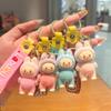 Cartoon Flocking Key Chain Cute Doll Key Pendant Schoolbag Small Gift