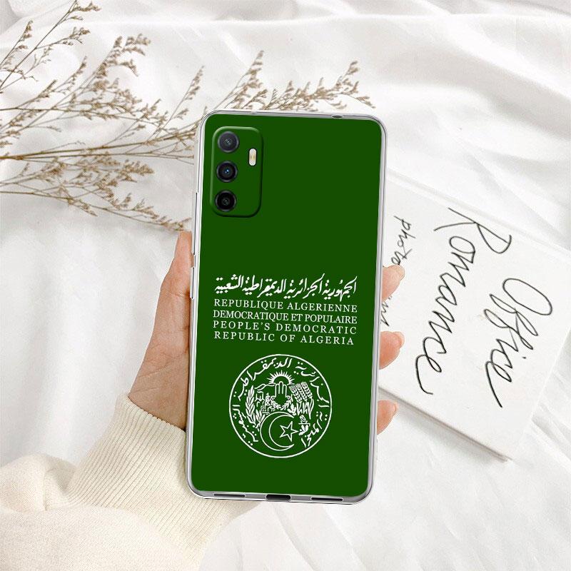 IK3 Algerian Passport Flag Transparent Phone Case for Samsung Galaxy A04 A04S A14 A23 A34 A54 M23 M33 M52 M53