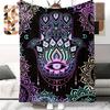 Evil Eye pattern digital-printed polyester Bedroom velvet flannel cover blanket Fleece soft sofa cover blankets for beds