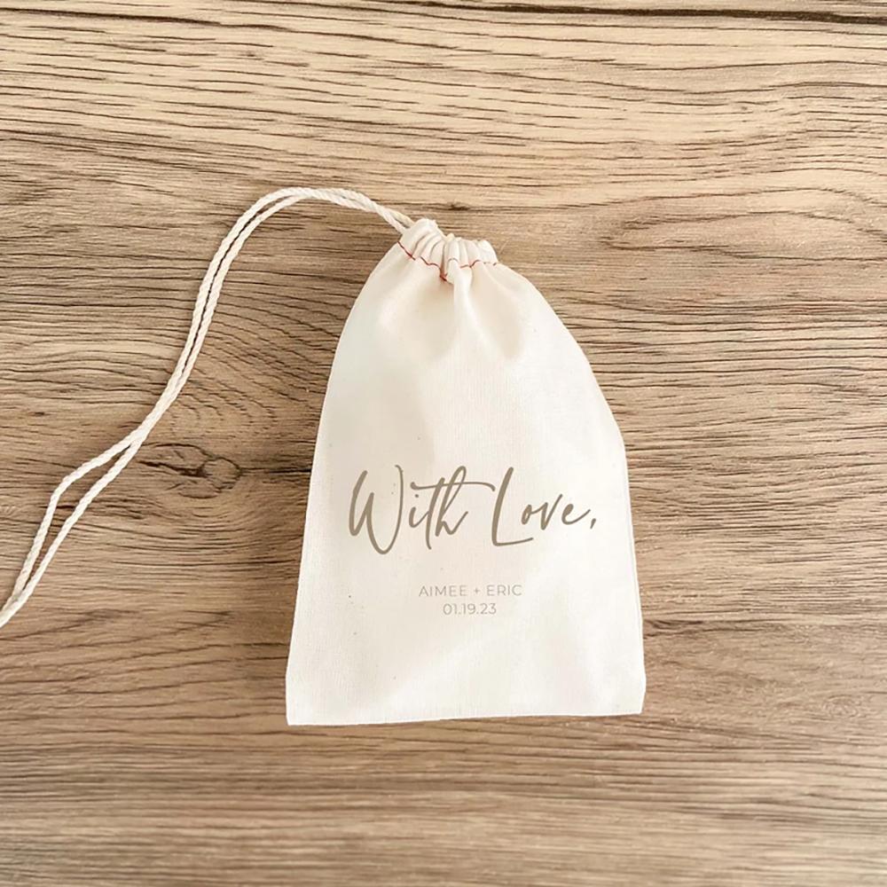 Personalized 5Pcs Wedding Favor Treat Bags Bridal Shower Wedding Anniversary Engagement Guest Favors Bachelorette Party Decor