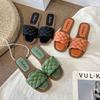 Trend Braided Slippers Women Flat Outdoor Weave Slides Rubber Sole Open Toe Beach Casual Sandals Ladies Cozy Shoes