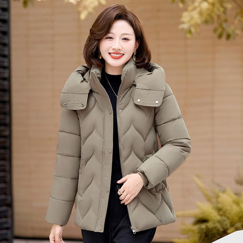 Last order mother cotton clothes short hooded thickened filled middle-aged and elderly women's winter warm jacket