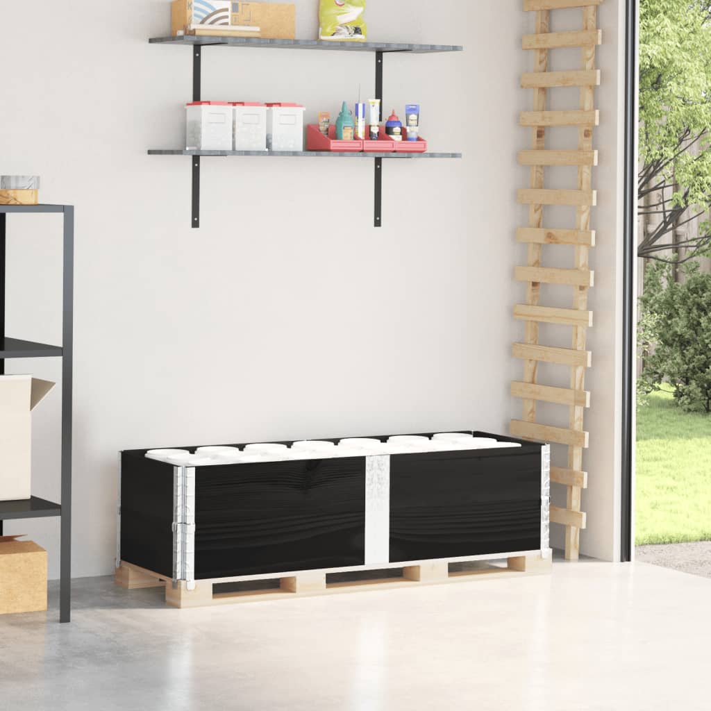 Vidaxl Nadstawki Paletowe, 2 Szt., Czarne, 150X50 Cm, Drewno Sosnowe