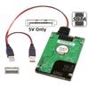 U2-070-2P Кабель питания DC 5V Dual USB на SATA 15-Pin для 2,5-дюймового SATA HDD SSD дисковода, 5V 2A Макс