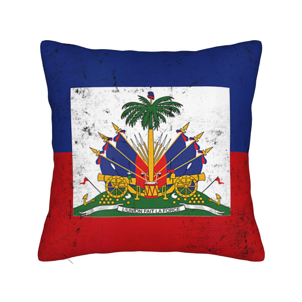 Happy Haitian Flag Day Patriotic Haiti Heritage Celebration Pillow Case Soft Pillow Cover For Living Room Bed Chair Pillowcases