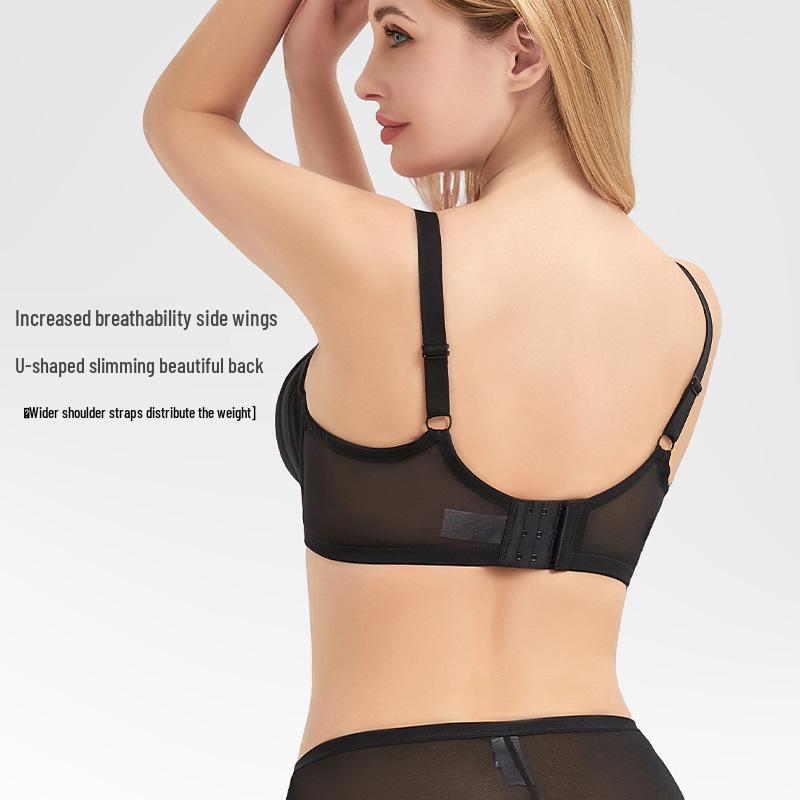 Cross-Border Plus Size Women's Anti-Sagging, Breathable Mesh Bra - Large Bust Support