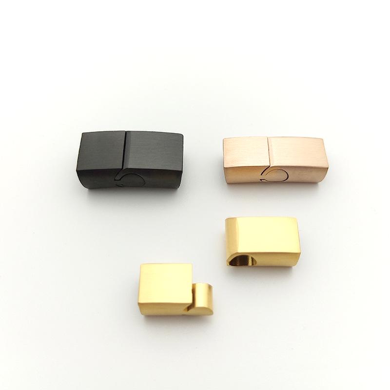Magnetic Square Hole Cast Clasp for Leather Cord Bracelet - 316 Stainless Steel Titanium Jewelry Accessory