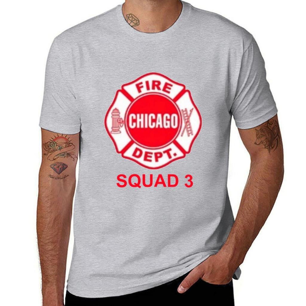 Chicago Fire Squad 3 E T-Shirt heavyweights Aesthetic clothing mens clothes