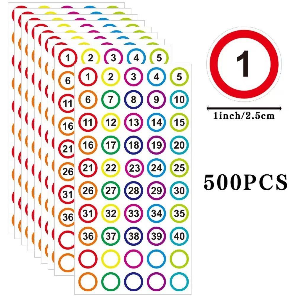 1 дюйм Цифры Наклейки 1-40 Этикетки Наклейки 500 шт. Главная Этикетка