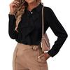Ladies' Color Fashion Ruffle Decorative Shirt Top