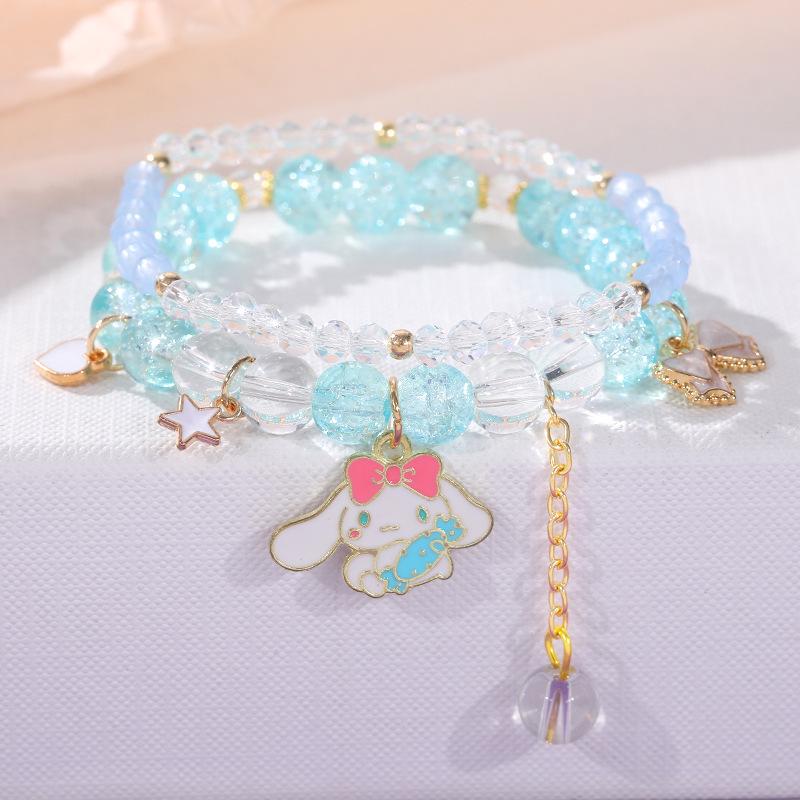 Браслет дружбы из хрустальных бусин Cinnamoroll & My Melody - Высококачественное универсальное женское украшение