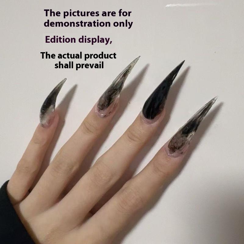140 шт./коробка Короткие изогнутые стилетные ногти Двойная форма для наращивания ногтей 3D Кошачий коготь Скульптурные акриловые ногти Полное покрытие Формы