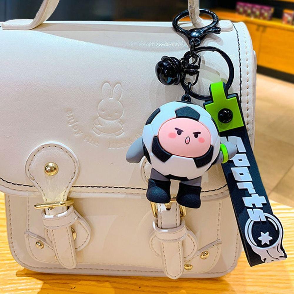 Football Volleyball Tennis Sporting Keyring PVC Volleyball Car Key Pendant  Key Ring Gift