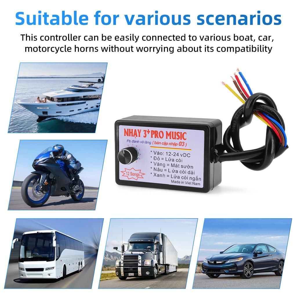 12 Звуковой контроллер гудка + автомобильный гудок 12-24 В 3+ профессиональный динамик гудка с 2 шт. Воздушный гудок улитки громкий кемпер универсальный индивидуальный